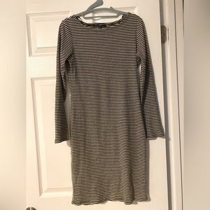 One clothing black and gray stripped knit dress, size M🖤🩶